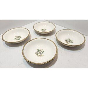 Vtg Royal Tudor Porcelain Linda Floral Pattern 5" Fruit/Dessert Bowls Set Of 4